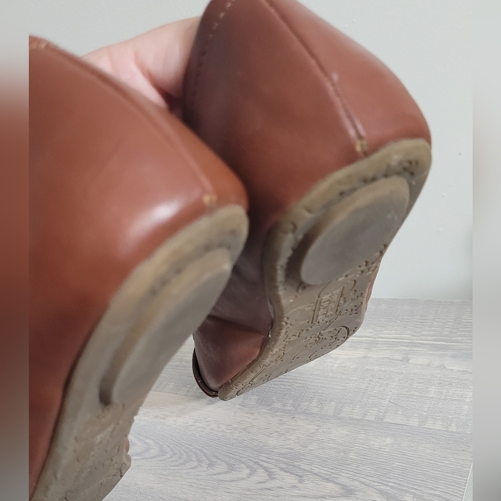 Kenneth Cole Reaction Brown Leather Slip On Ballet Flats. Size 8.5 - Picture 8 of 8
